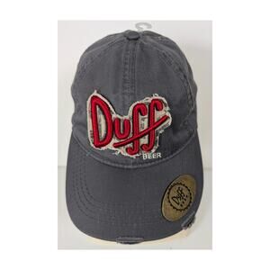 Duff Beer Hat Universal Studios The Simpsons Adjustable Gray Adult Cap 2021 USED